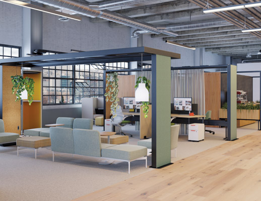 thriving workplace creative wall pixel lounge quoin mobile cart meeting spaces knoll works 2021