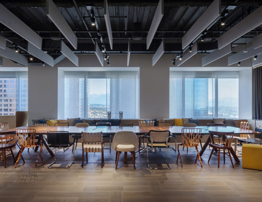 rockwell unscripted library table knollstudio filzfelt baffles shared space