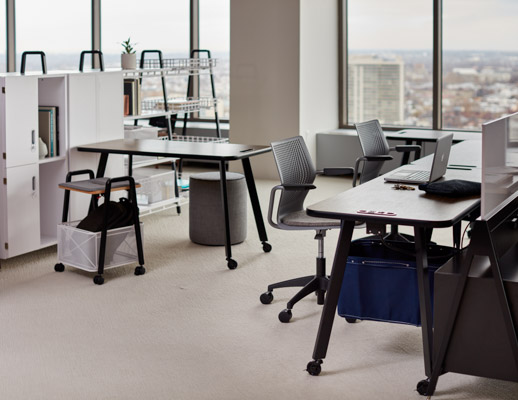 rockwell unscripted easy table modular storage multigeneration by knoll mobile storage cart