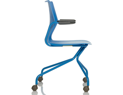 multigeneration by knoll hybrid chair formway design side chair bright blue