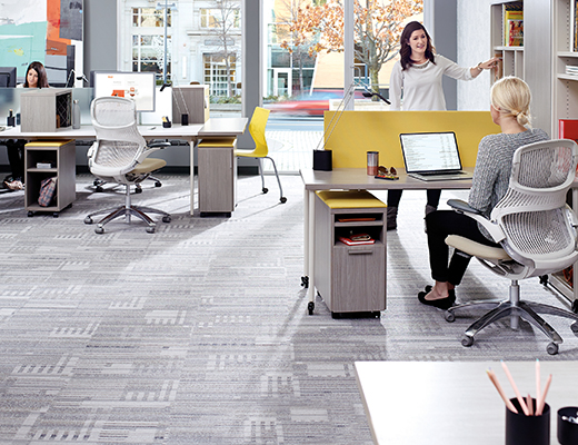 Knoll Anchor Simple Tables and Template Storage Wall