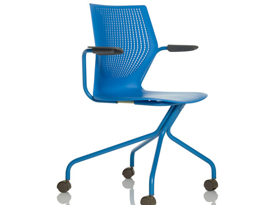 multigeneration by knoll hybrid chair formway design side chair bright blue