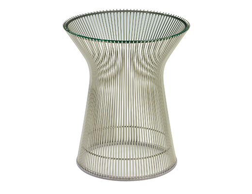 Warren Platner Side Table with glass top and wire base